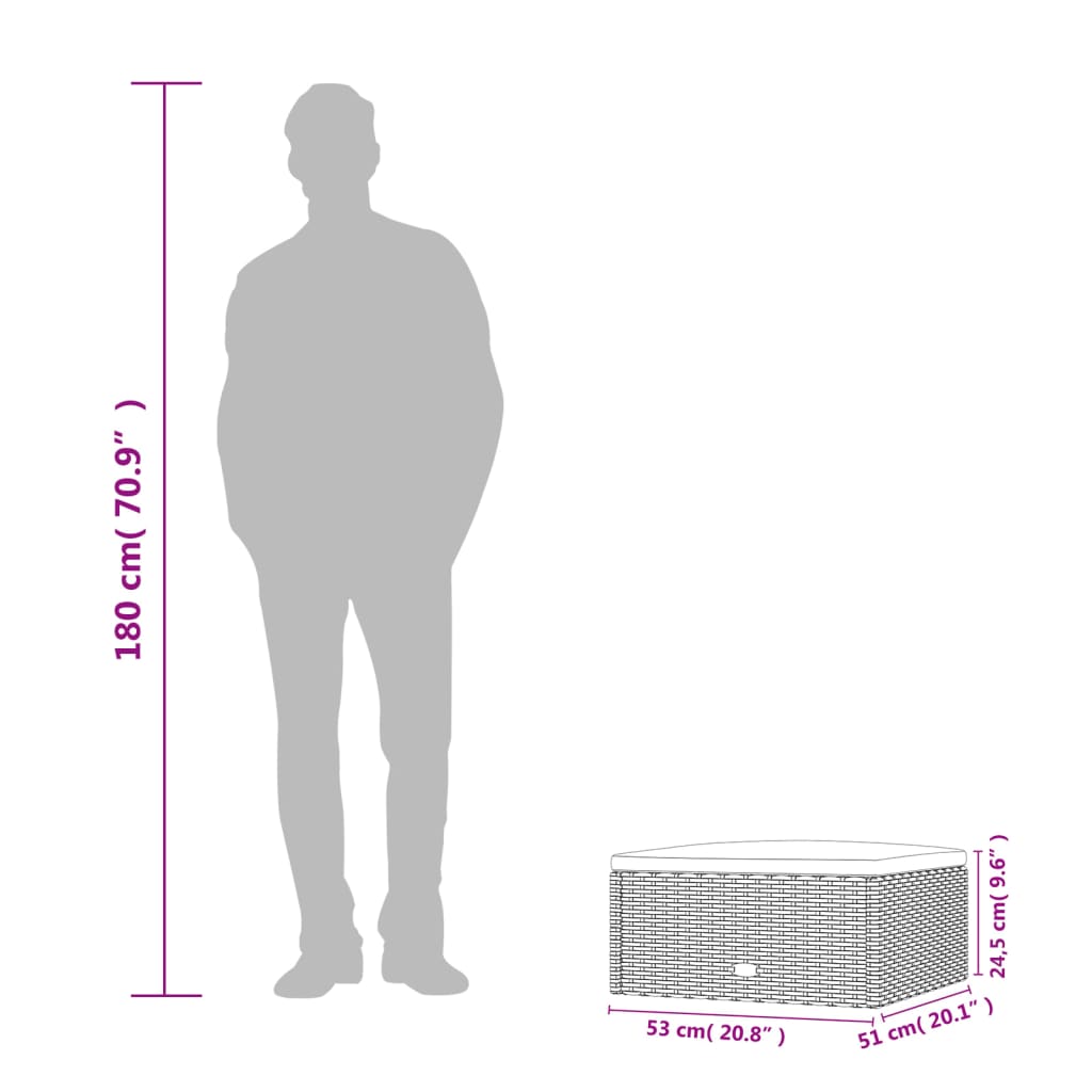 vidaXL 8-tlg. Garten-Lounge-Set mit Kissen Schwarz Poly Rattan