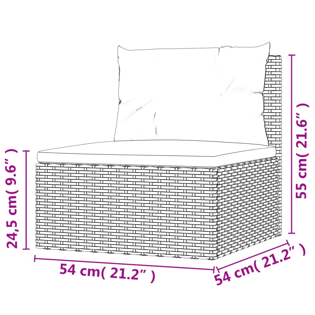 vidaXL 6-tlg. Garten-Lounge-Set mit Kissen Schwarz Poly Rattan