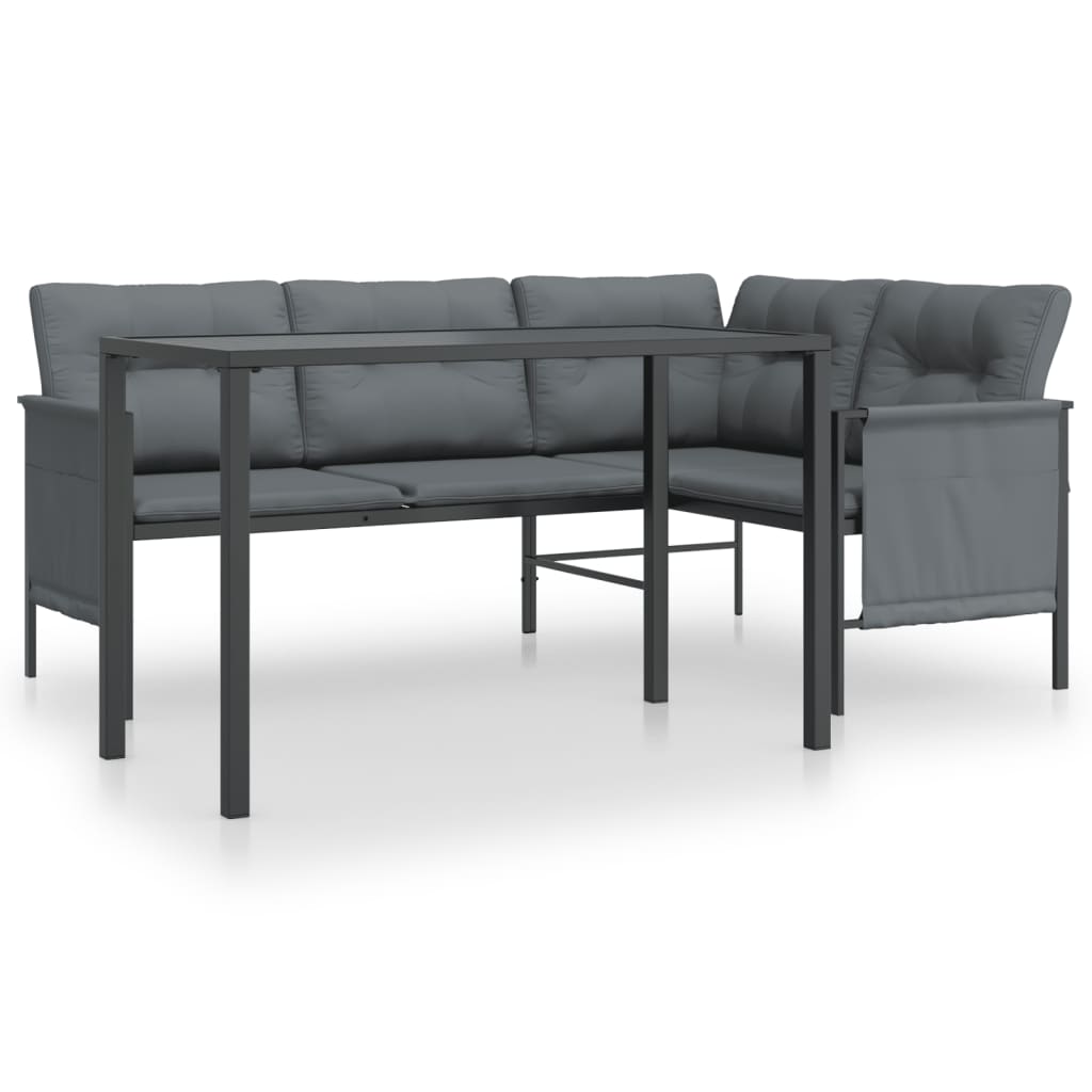 vidaXL 2-tlg. Garten-Essgruppe Anthrazit Stahl