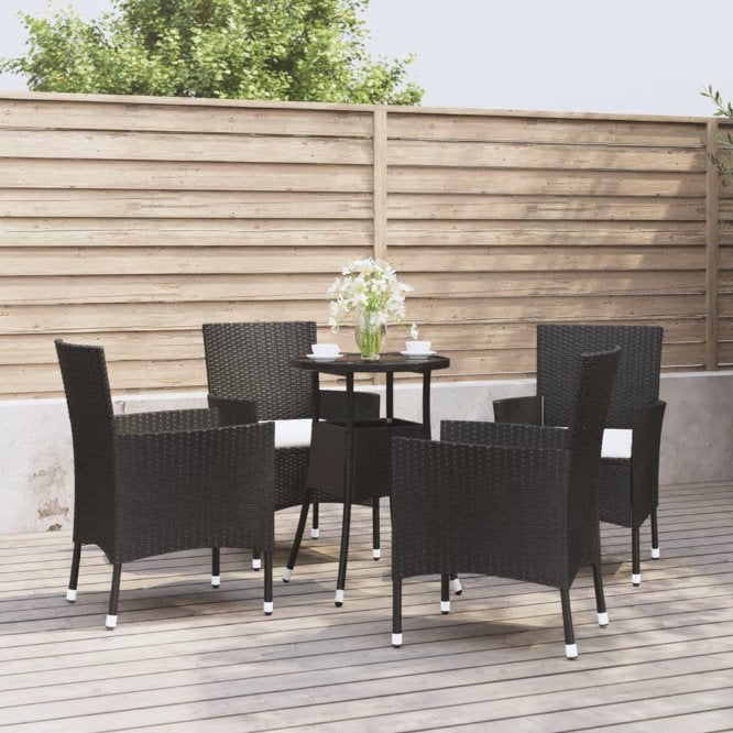 vidaXL 3-tlg. Garten-Bistro-Set mit Kissen Braun Poly Rattan
