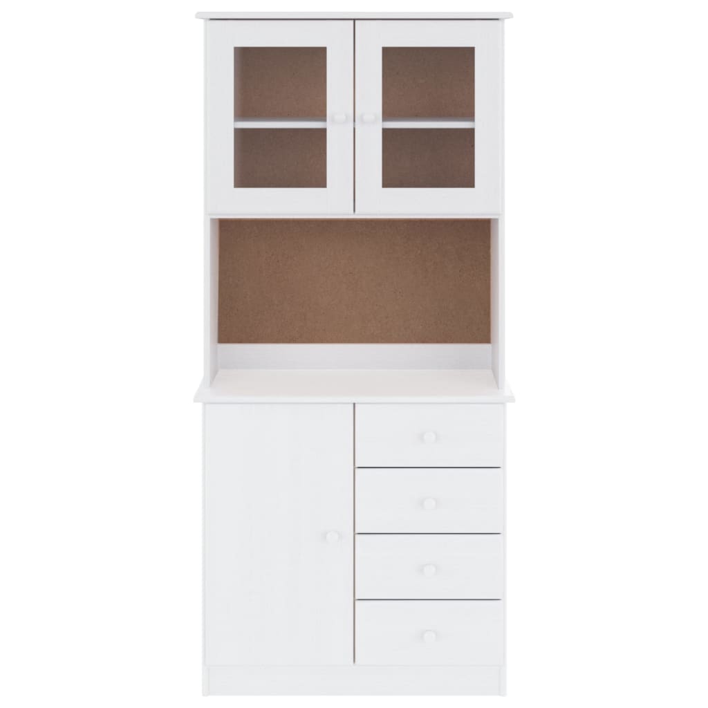 vidaXL Highboard ALTA Weiß 77x35x165 cm Massivholz Kiefer
