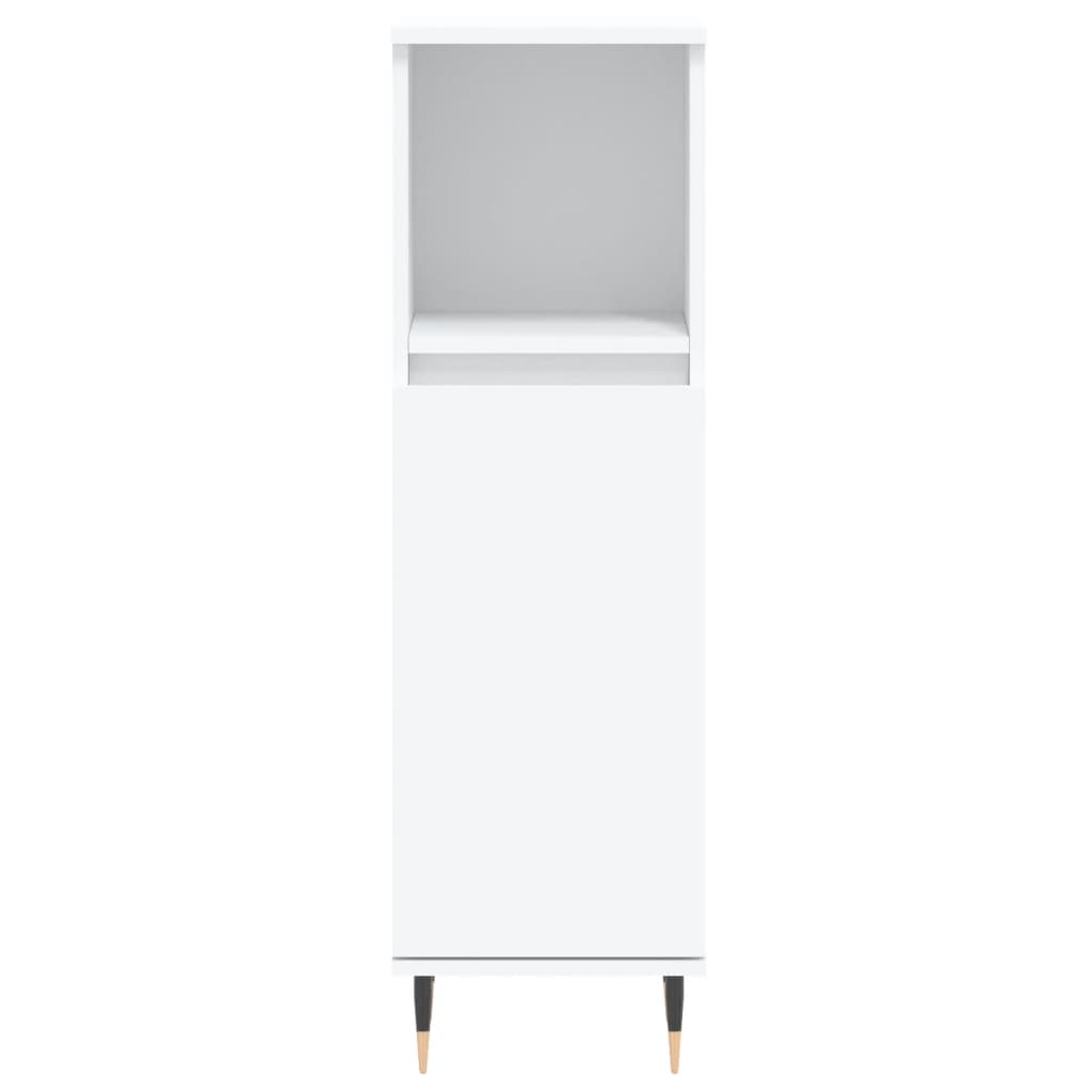 vidaXL 3-tlg. Badmöbel-Set Weiß Holzwerkstoff