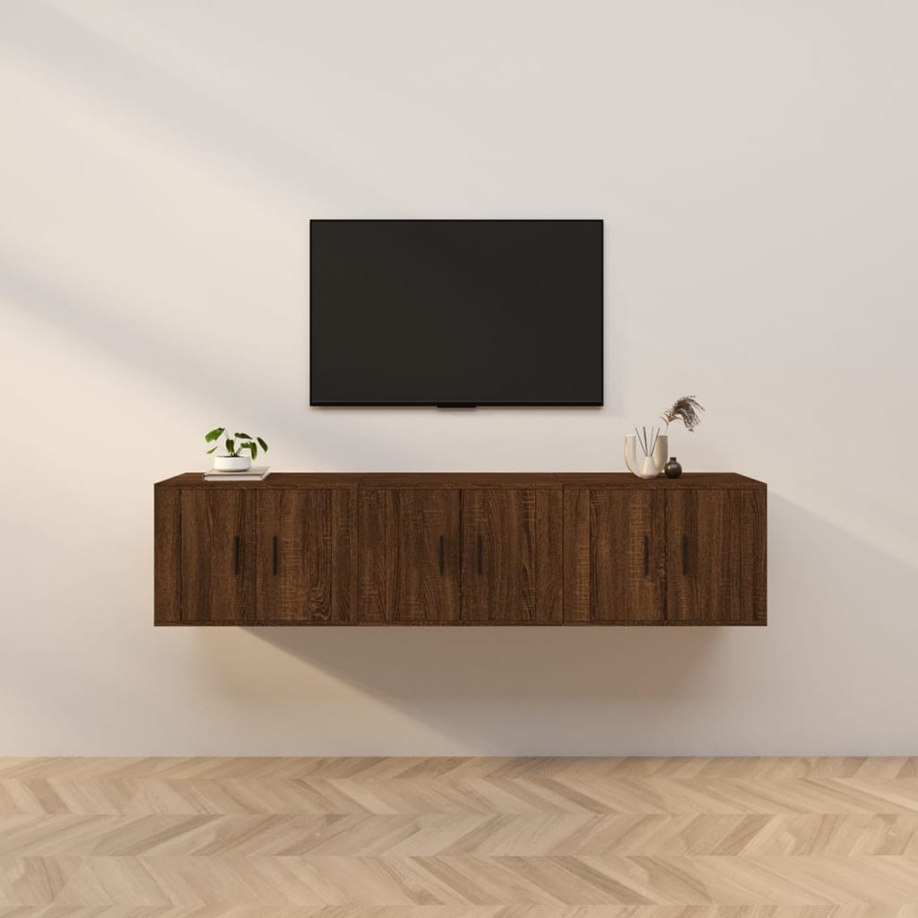 vidaXL TV-Wandschränke 2 Stk. Weiß 57x34,5x40 cm