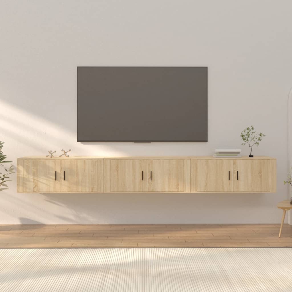 vidaXL TV-Wandschränke 2 Stk. Weiß 57x34,5x40 cm