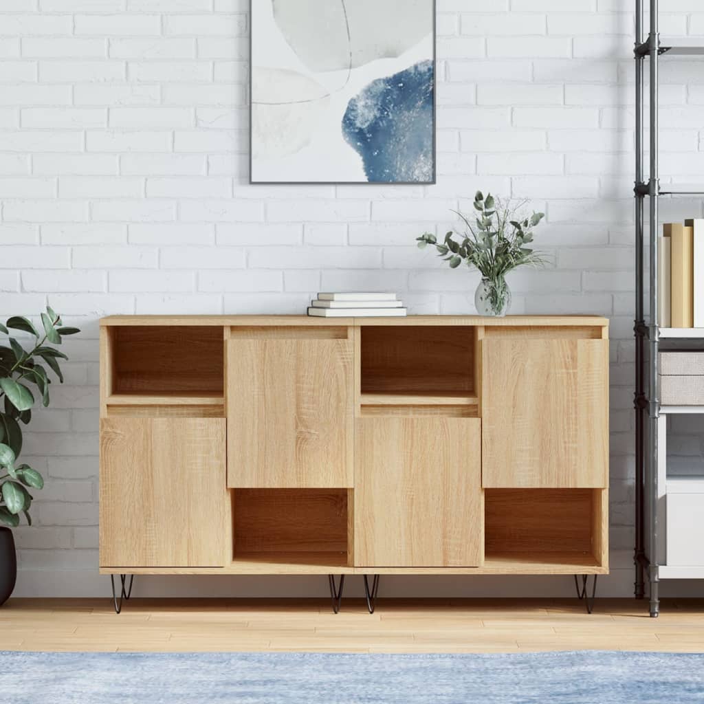 vidaXL Sideboards 2 Stk. Weiß Holzwerkstoff