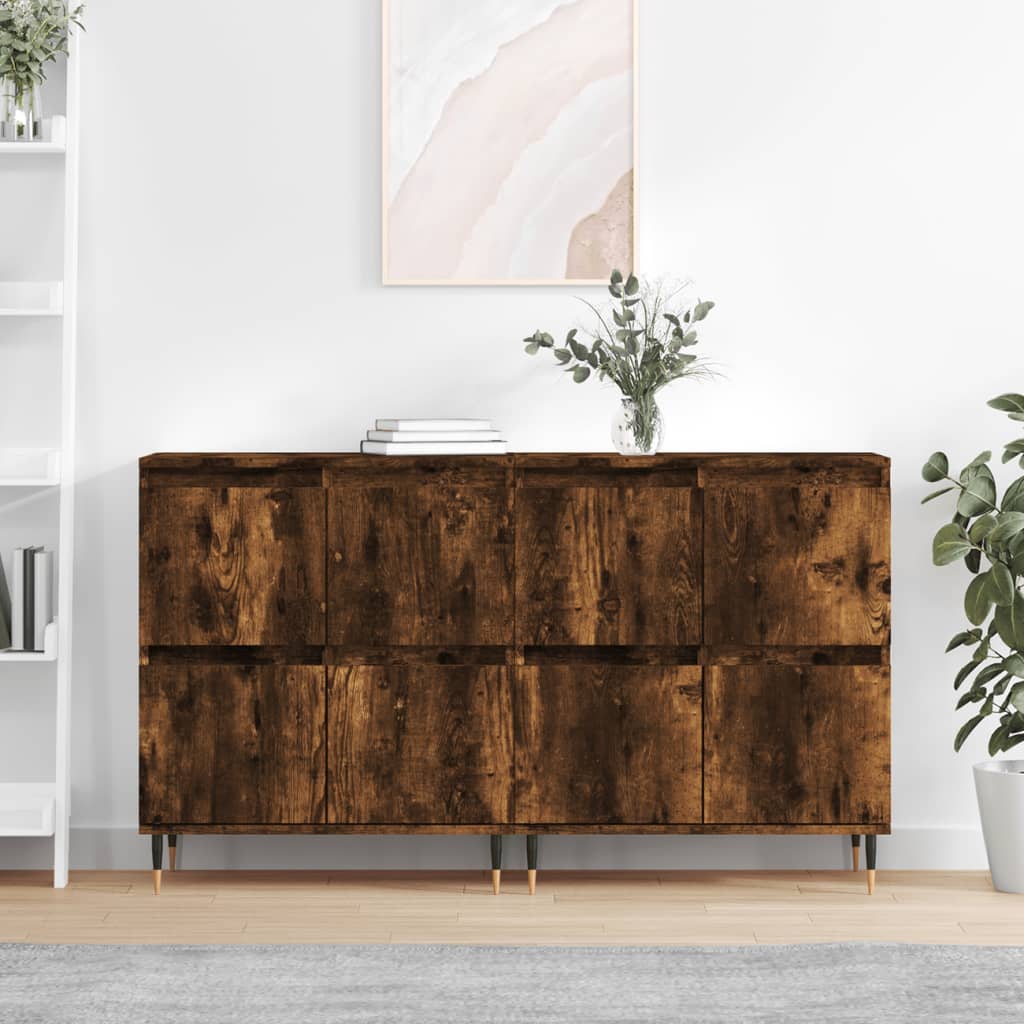 vidaXL Sideboards 2 Stk. Weiß Holzwerkstoff