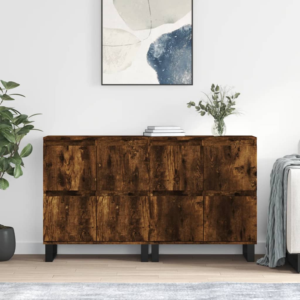 vidaXL Sideboards 2 Stk. Weiß Holzwerkstoff