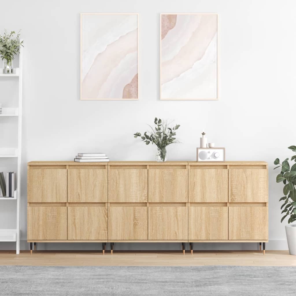 vidaXL Sideboards 2 Stk. Weiß Holzwerkstoff