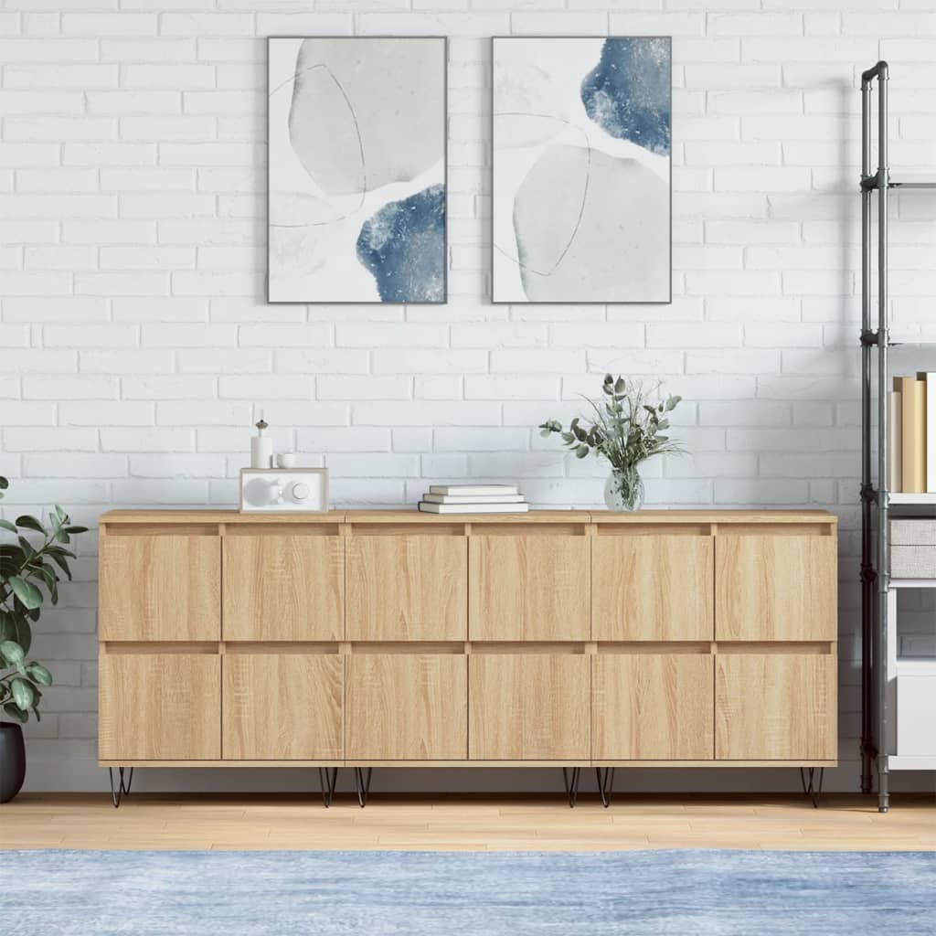 vidaXL Sideboards 2 Stk. Sonoma-Eiche Holzwerkstoff