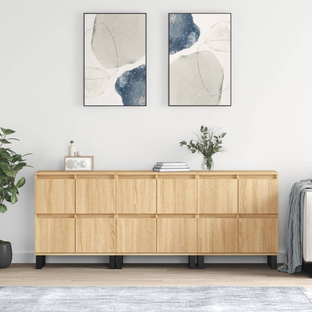 vidaXL Sideboards 2 Stk. Weiß Holzwerkstoff