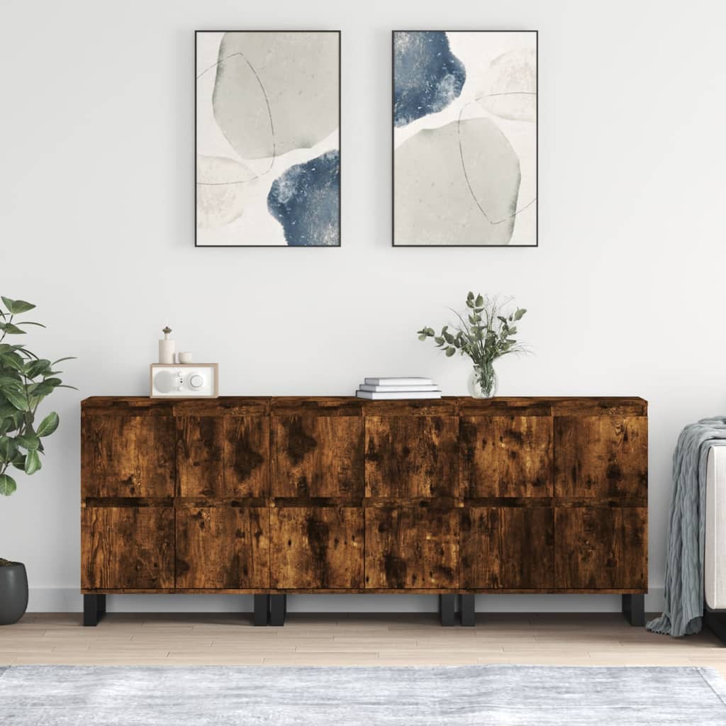 vidaXL Sideboards 2 Stk. Weiß Holzwerkstoff