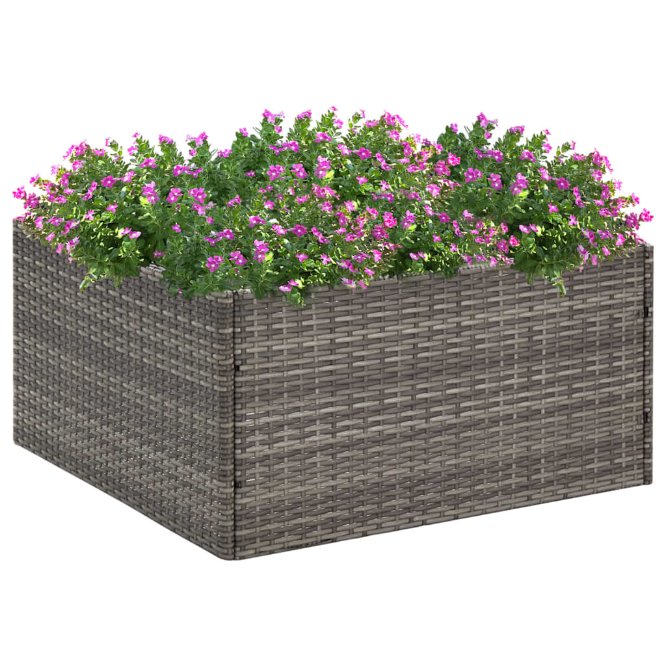 vidaXL Pflanzkübel Schwarz 80x80x40 cm Poly Rattan