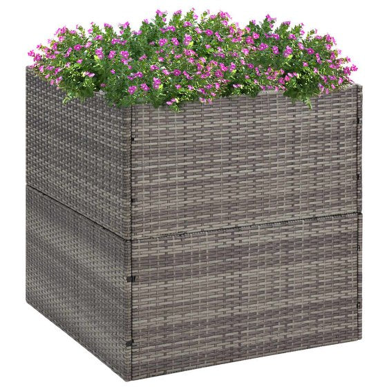 vidaXL Pflanzkübel Schwarz 80x80x40 cm Poly Rattan