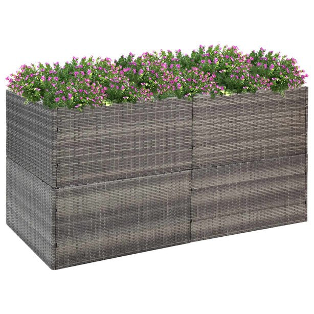 vidaXL Pflanzkübel Schwarz 80x80x40 cm Poly Rattan