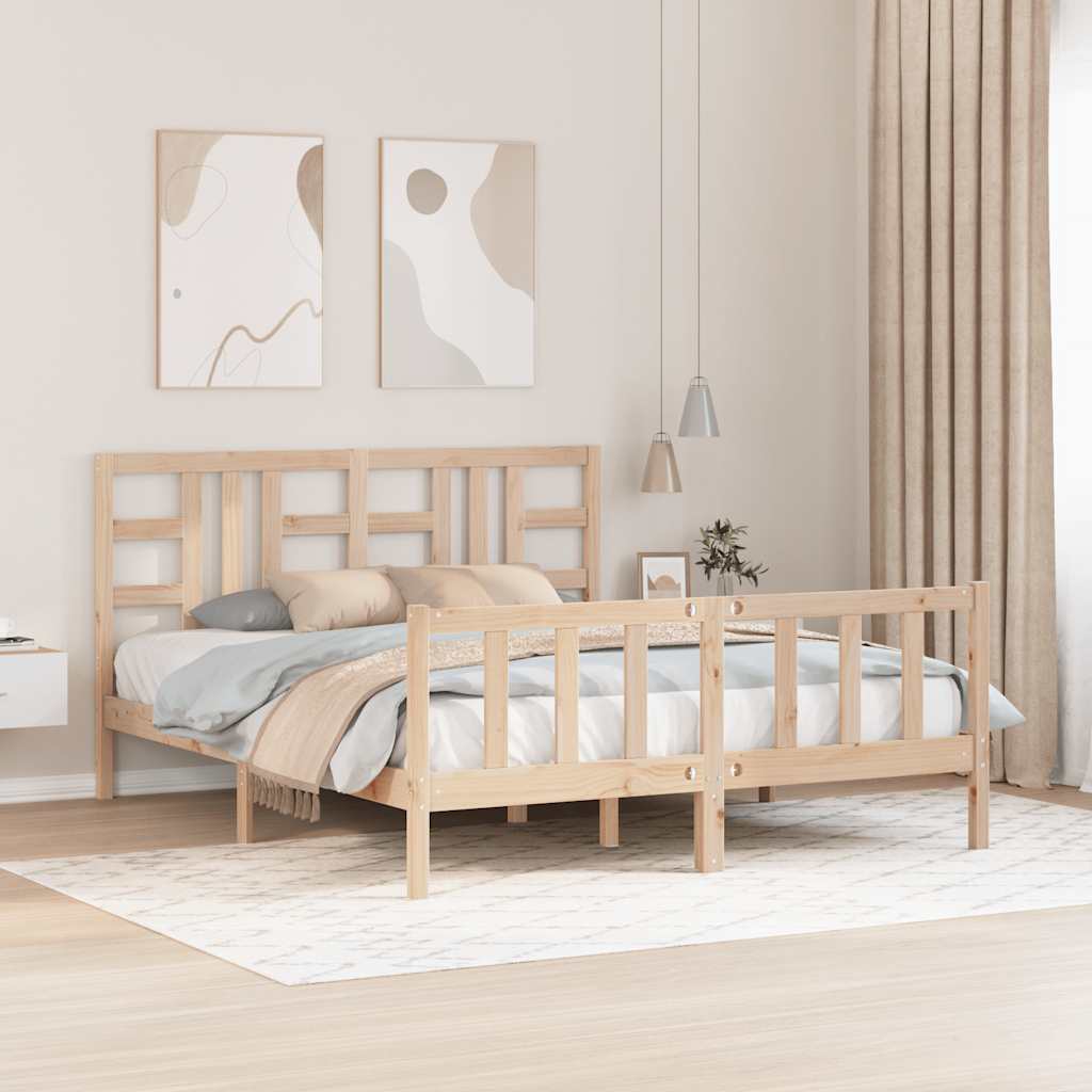 vidaXL Massivholzbett ohne Matratze Kiefernholz