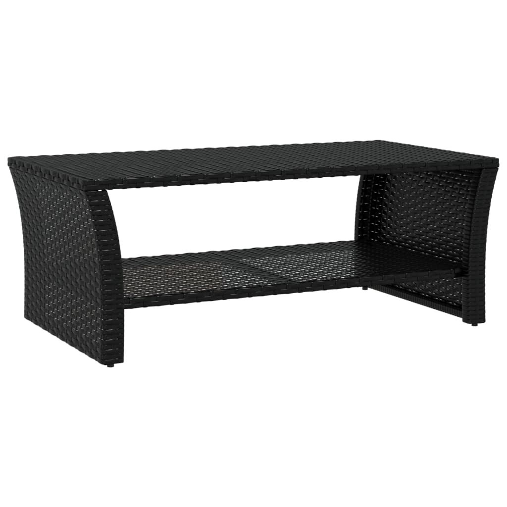 vidaXL Couchtisch Schwarz 100x50x40 cm Poly Rattan