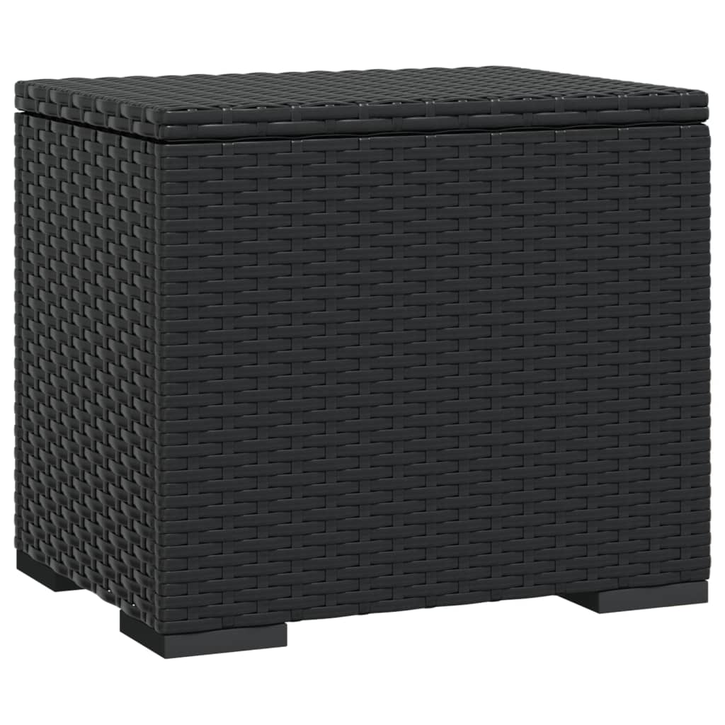 vidaXL Hocker mit Kissen Schwarz 40x30x40 cm Poly Rattan