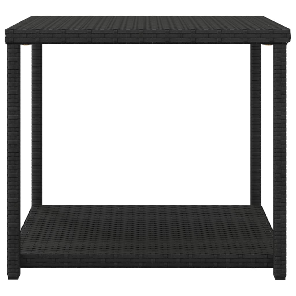vidaXL Beistelltisch Schwarz 55x45x49 cm Poly Rattan