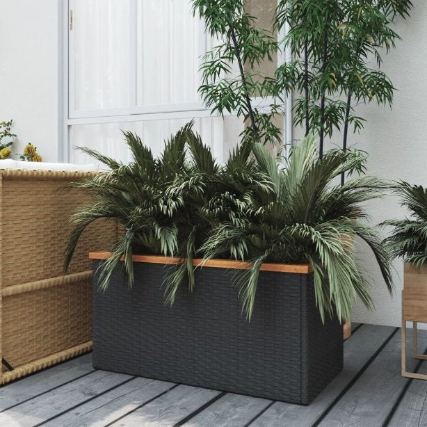 vidaXL Pflanzkübel Schwarz 80x40x40 cm Poly Rattan