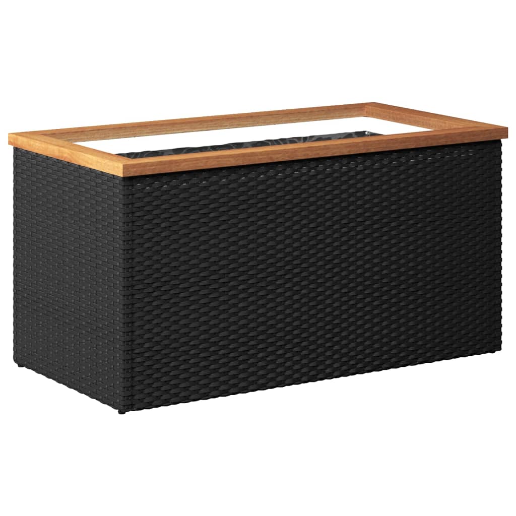vidaXL Pflanzkübel Schwarz 80x40x40 cm Poly Rattan