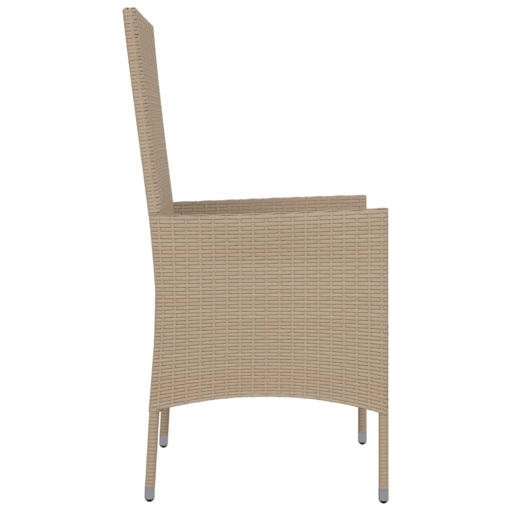 vidaXL Gartenstühle mit Kissen 2 Stk. Poly Rattan Beige