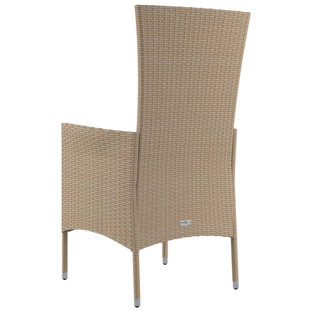 vidaXL Gartenstühle mit Kissen 2 Stk. Poly Rattan Beige