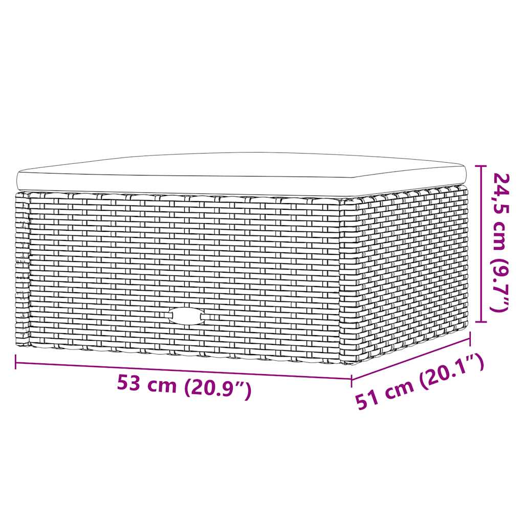 vidaXL 5-tlg. Garten-Lounge-Set mit Kissen Schwarz Poly Rattan