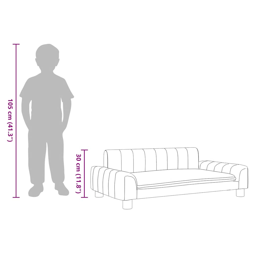 vidaXL Kindersofa Creme 90x53x30 cm Stoff