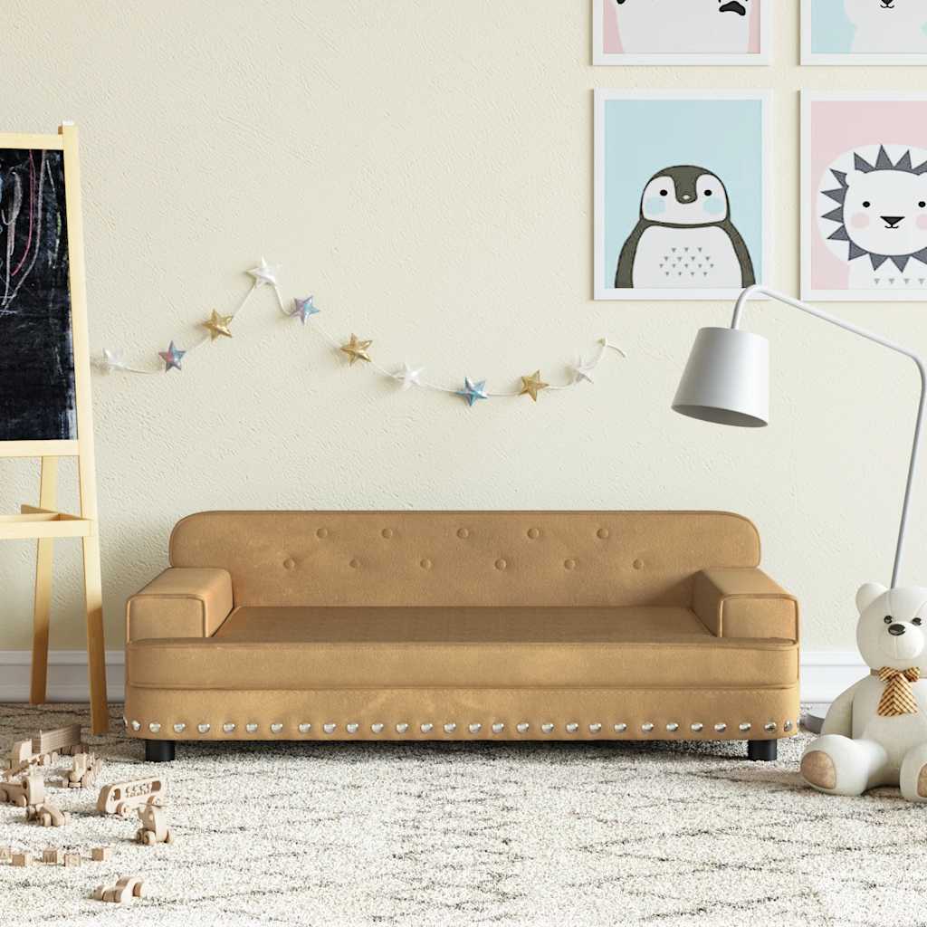 vidaXL Kindersofa Creme 90x53x30 cm Stoff