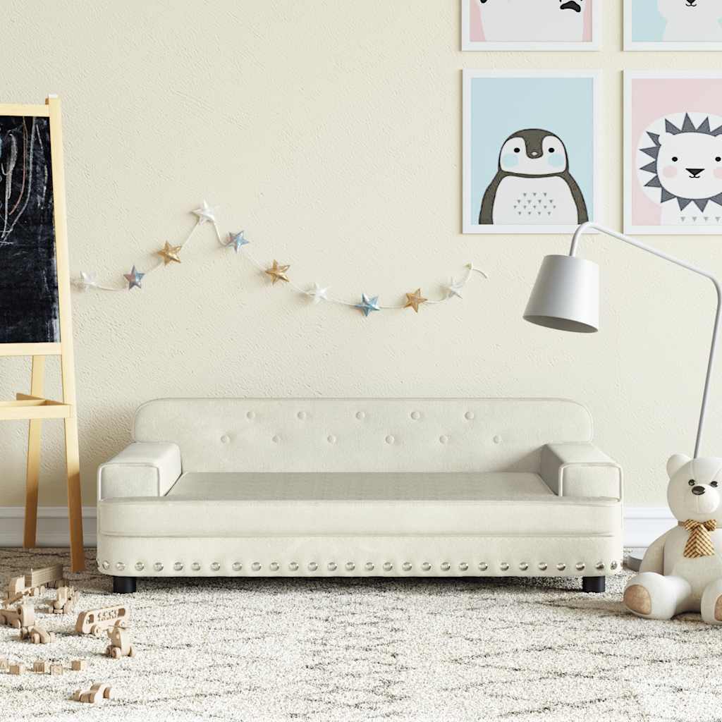 vidaXL Kindersofa Creme 90x53x30 cm Stoff