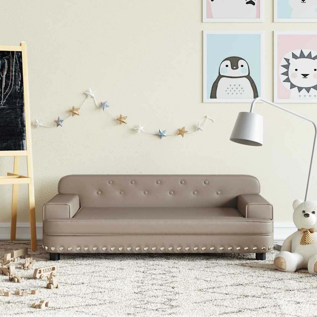 vidaXL Kindersofa Schwarz 90x53x30 cm Kunstleder