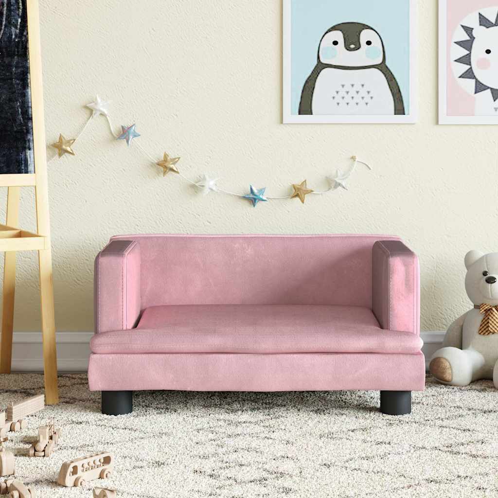 vidaXL Kindersofa Blau 80x45x30 cm Samt