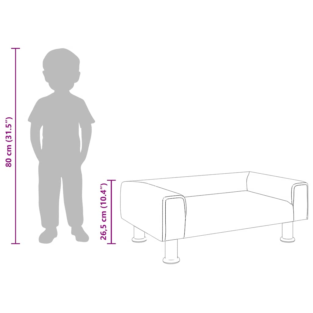 vidaXL Kindersofa Blau 70x45x26,5 cm Samt