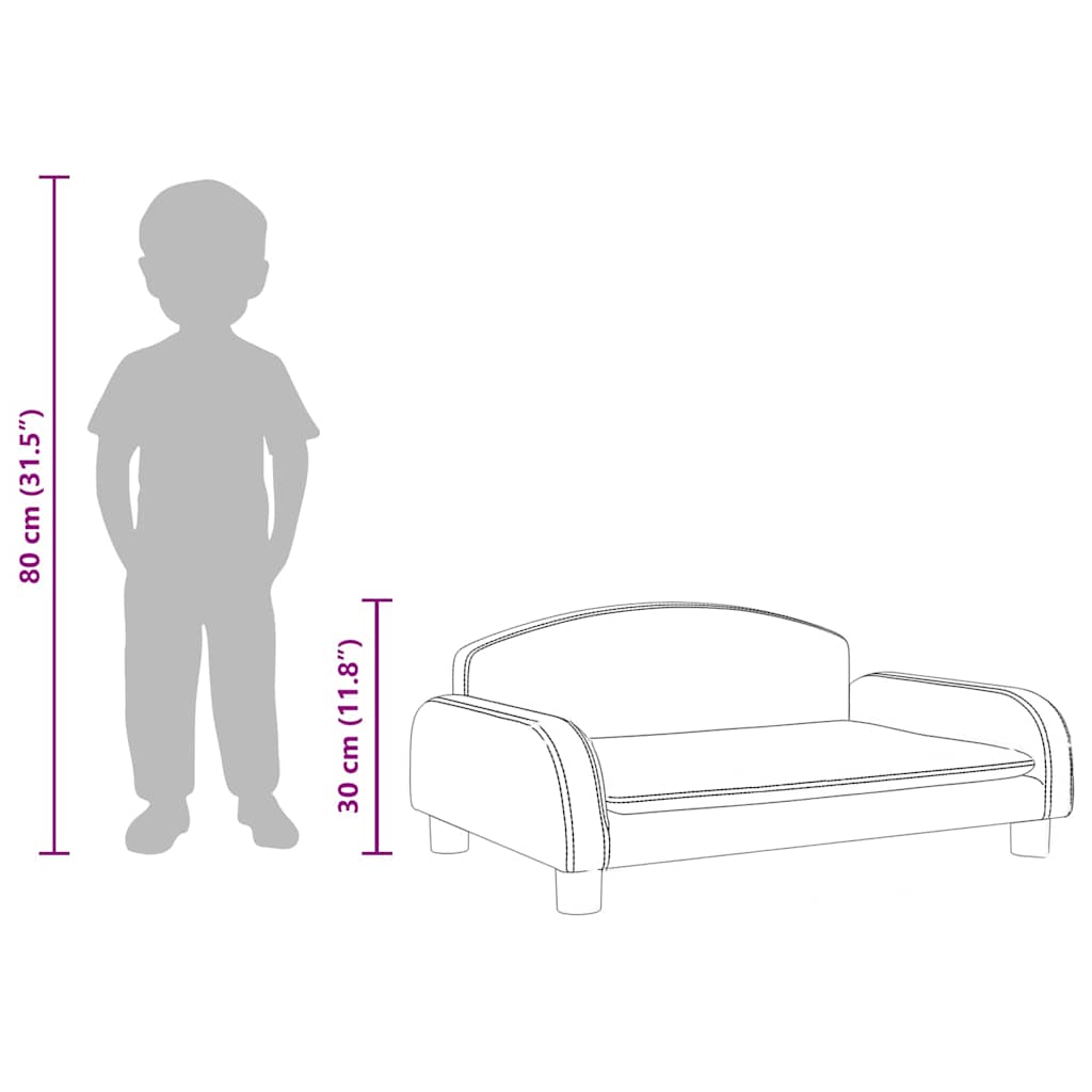 vidaXL Kindersofa Schwarz 70x45x30 cm Kunstleder