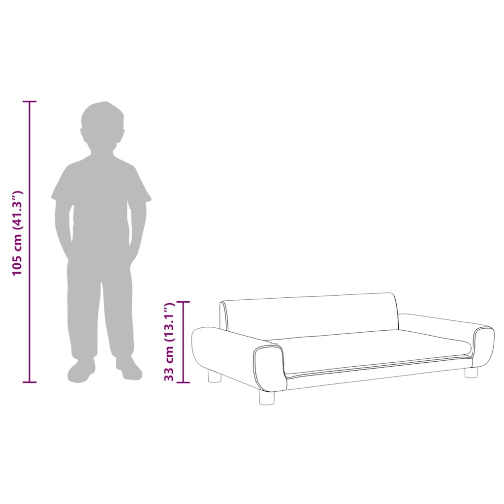 vidaXL Kindersofa Blau 100x54x33 cm Samt