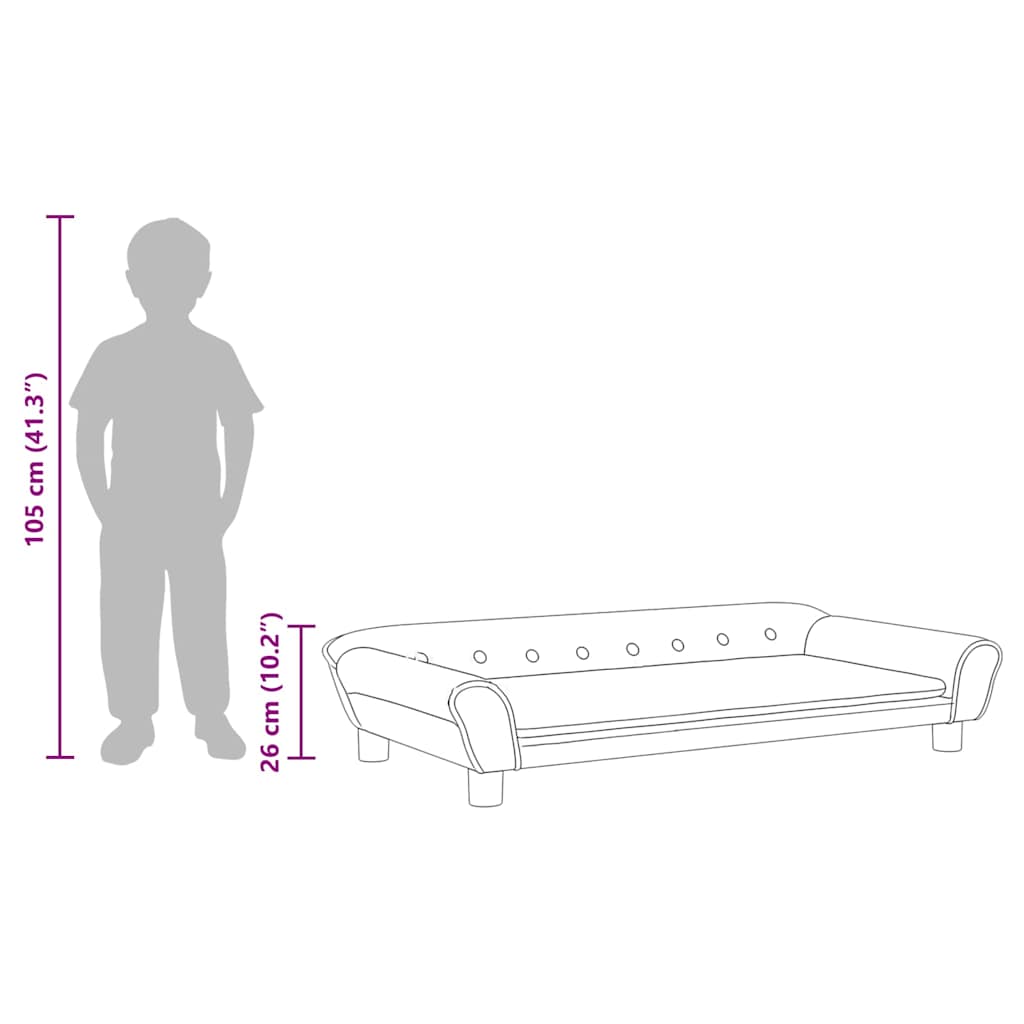 vidaXL Kindersofa Blau 100x50x26 cm Samt