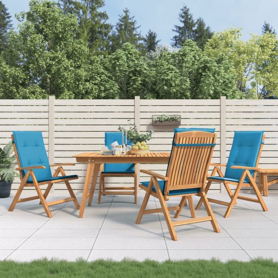 vidaXL Gartenstühle mit Kissen 2 Stk. Massivholz Teak