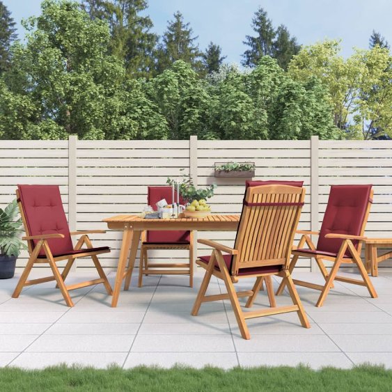 vidaXL Gartenstühle mit Kissen 2 Stk. Massivholz Teak