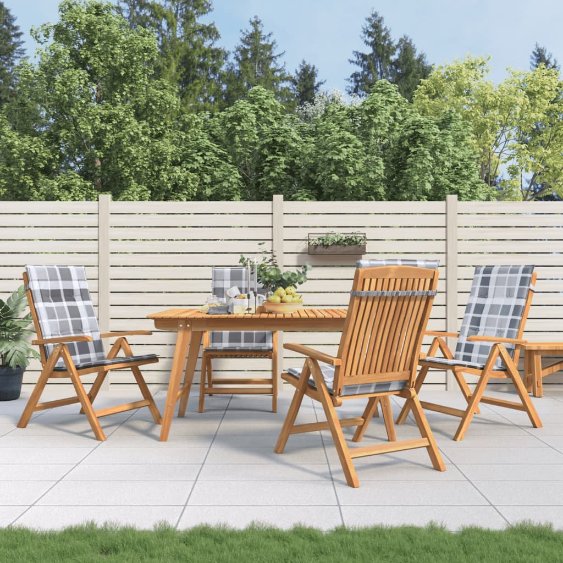 vidaXL Gartenstühle mit Kissen 2 Stk. Massivholz Teak