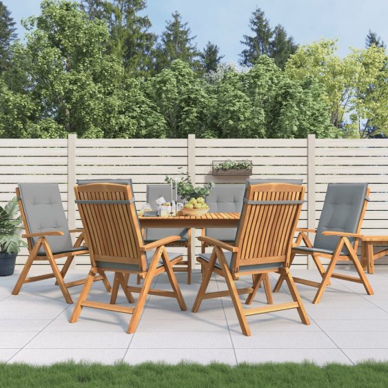 vidaXL Gartenstühle mit Kissen 2 Stk. Massivholz Teak