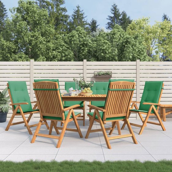 vidaXL Gartenstühle mit Kissen 2 Stk. Massivholz Teak