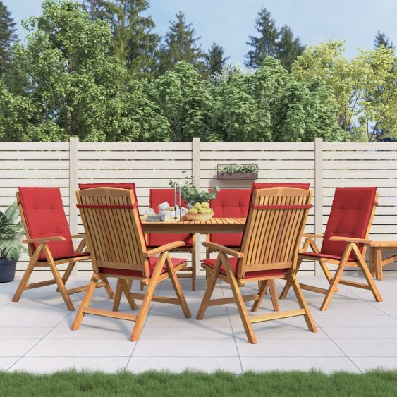 vidaXL Gartenstühle mit Kissen 2 Stk. Massivholz Teak