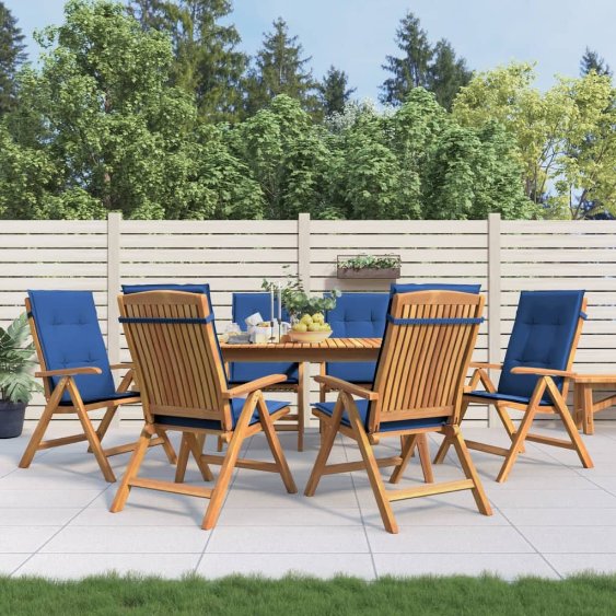 vidaXL Gartenstühle mit Kissen 2 Stk. Massivholz Teak
