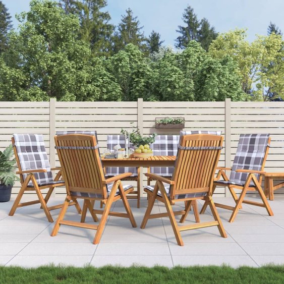 vidaXL Gartenstühle mit Kissen 2 Stk. Massivholz Teak
