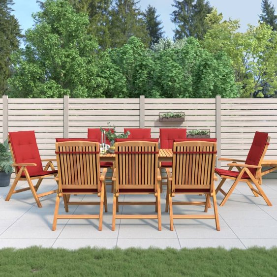 vidaXL Gartenstühle mit Kissen 2 Stk. Massivholz Teak