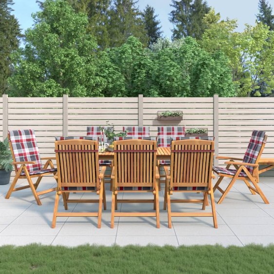 vidaXL Gartenstühle mit Kissen 2 Stk. Massivholz Teak