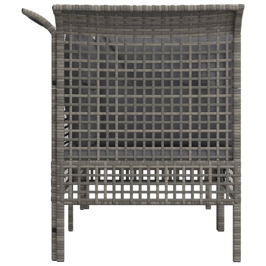 vidaXL Garten-Ecksofas mit Kissen 2 Stk. Grau Poly Rattan