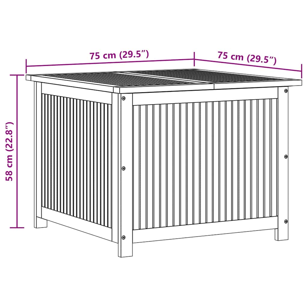 vidaXL Gartenbox 75x75x58 cm Massivholz Akazie