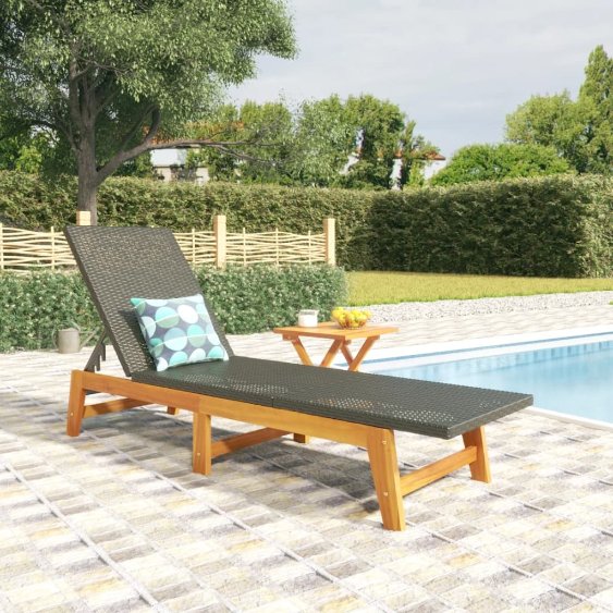 vidaXL 3-tlg. Garten-Lounge-Set Poly Rattan & Massivholz Akazie
