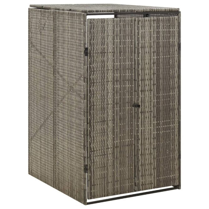 vidaXL Mülltonnenbox für 1 Tonne Schwarz 70x80x117 cm Poly Rattan